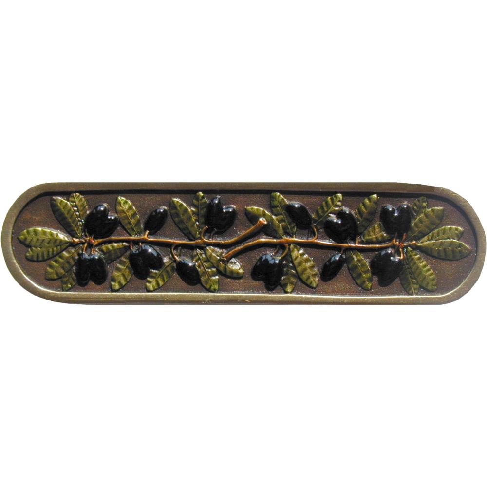 Notting Hill NHP-669-BHT Olive Branch Pull Hand-tinted Antique Brass